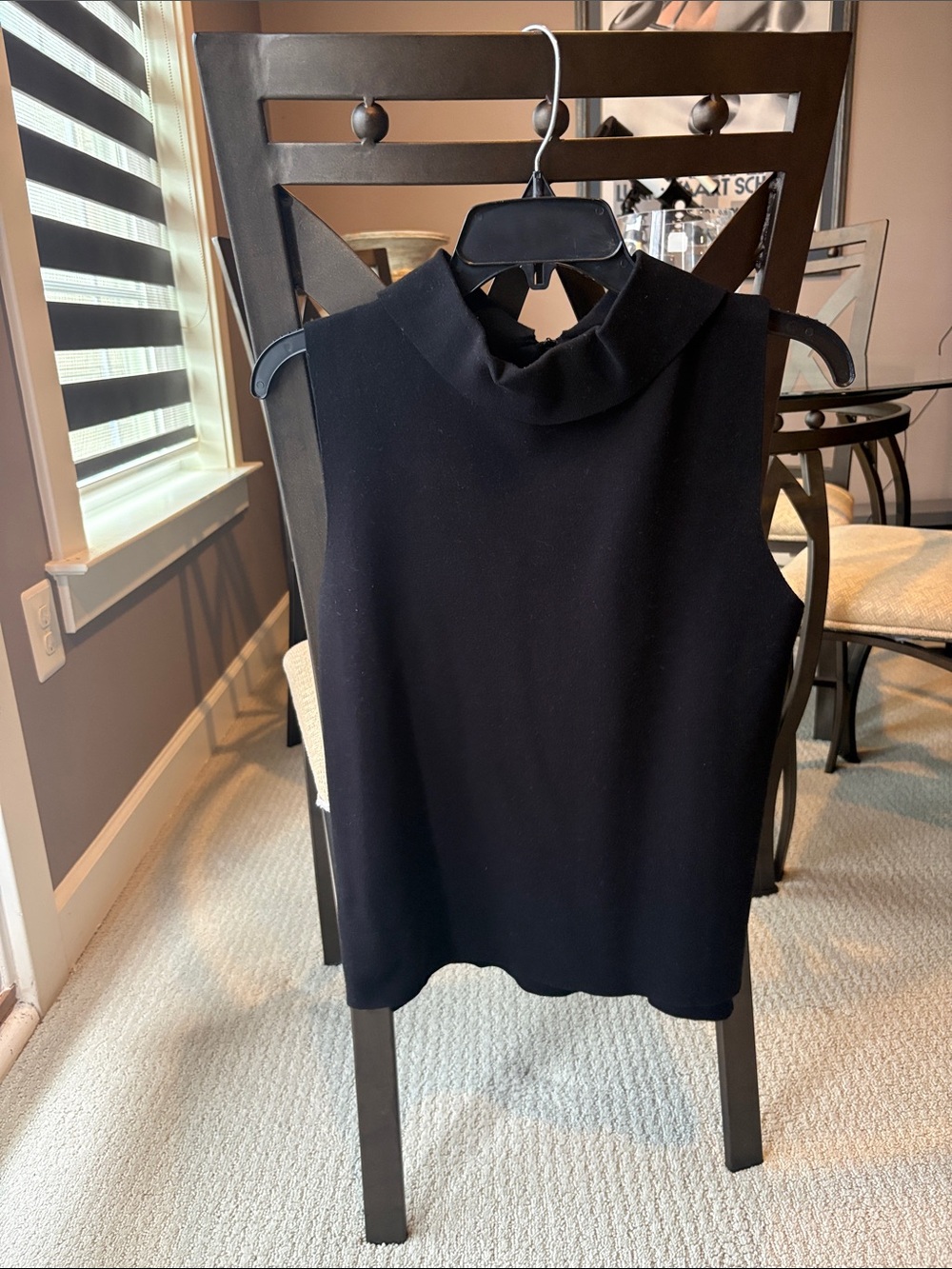Sleek Sleeveless Cowl Neck top - Black